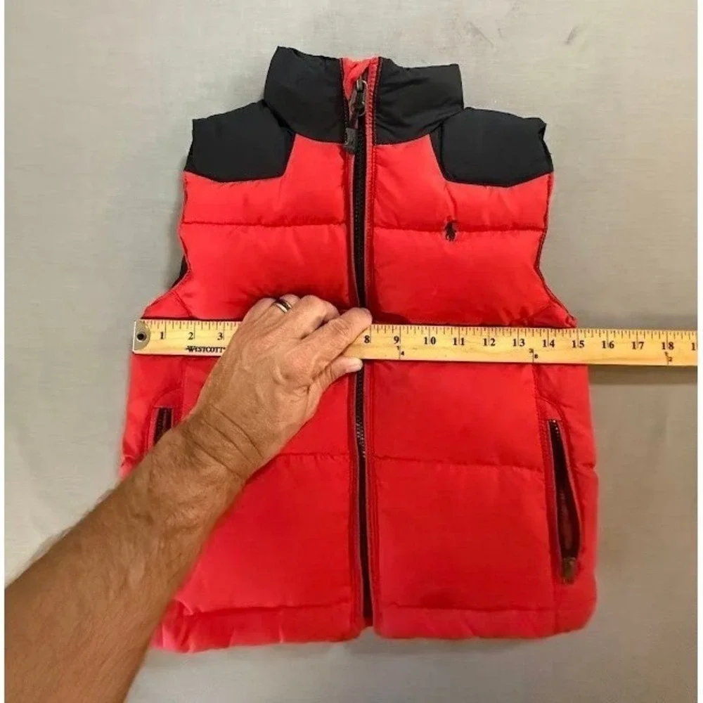 Polo Ralph Lauren Kids Red Black Down Puffer Vest Size 5‎
